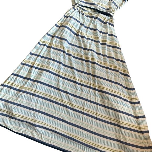 Eze Sur Mer Stripe Print Wrap Dress Spaghetti Strap Cotton Stretch Medium NWT - Picture 11 of 11